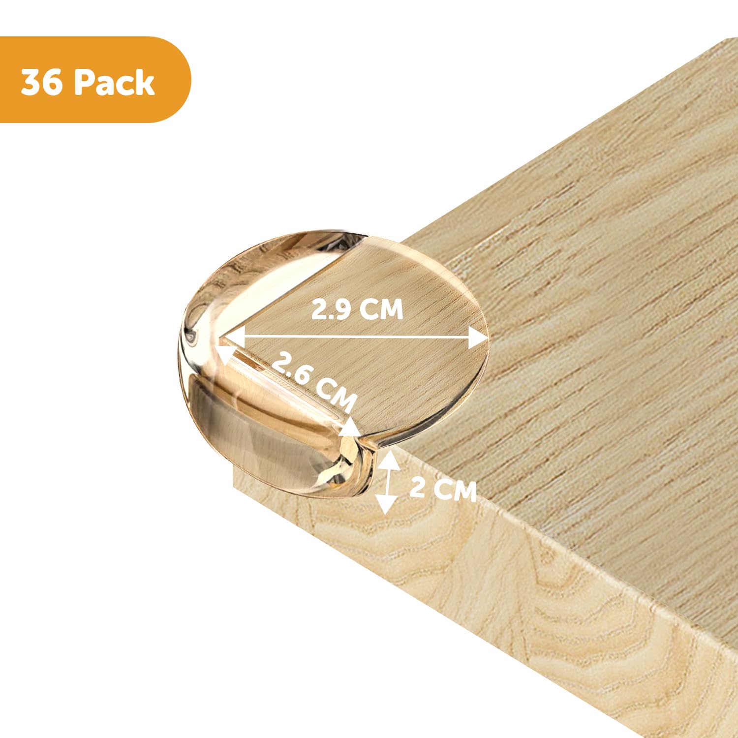 Lot de 36 protections d'angle pour enfants, bords épais et sécurisés, forte adhérence, coins tranchants et design transparent