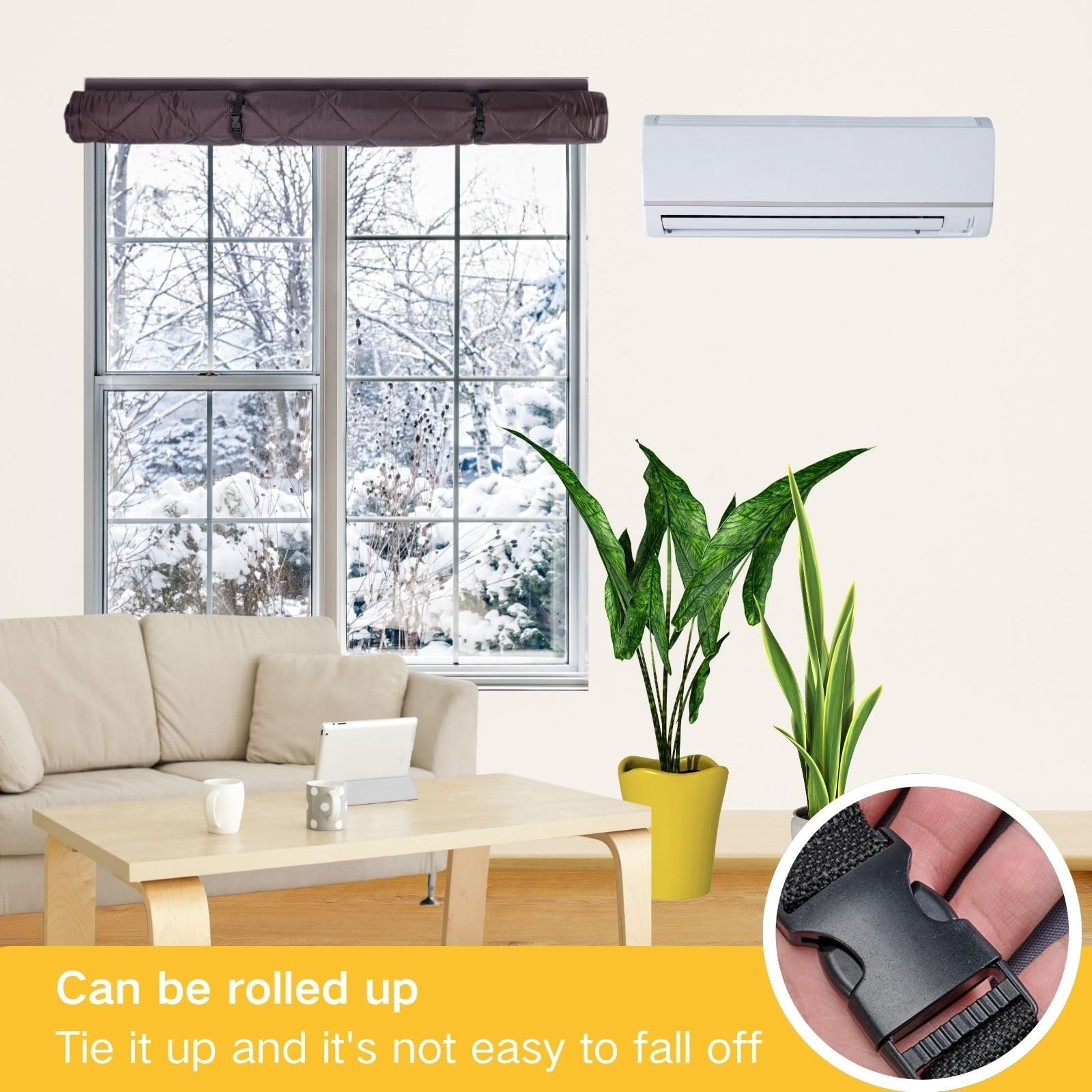 Thermo Cover Fenster Winter Isolierung Winddicht Wärmende Baumwollvorhänge Fensterisolationsset Wiederverwendbar, 100x120 cm zur Wärmedämmung an Fenstern(Gray,200x200cm)
