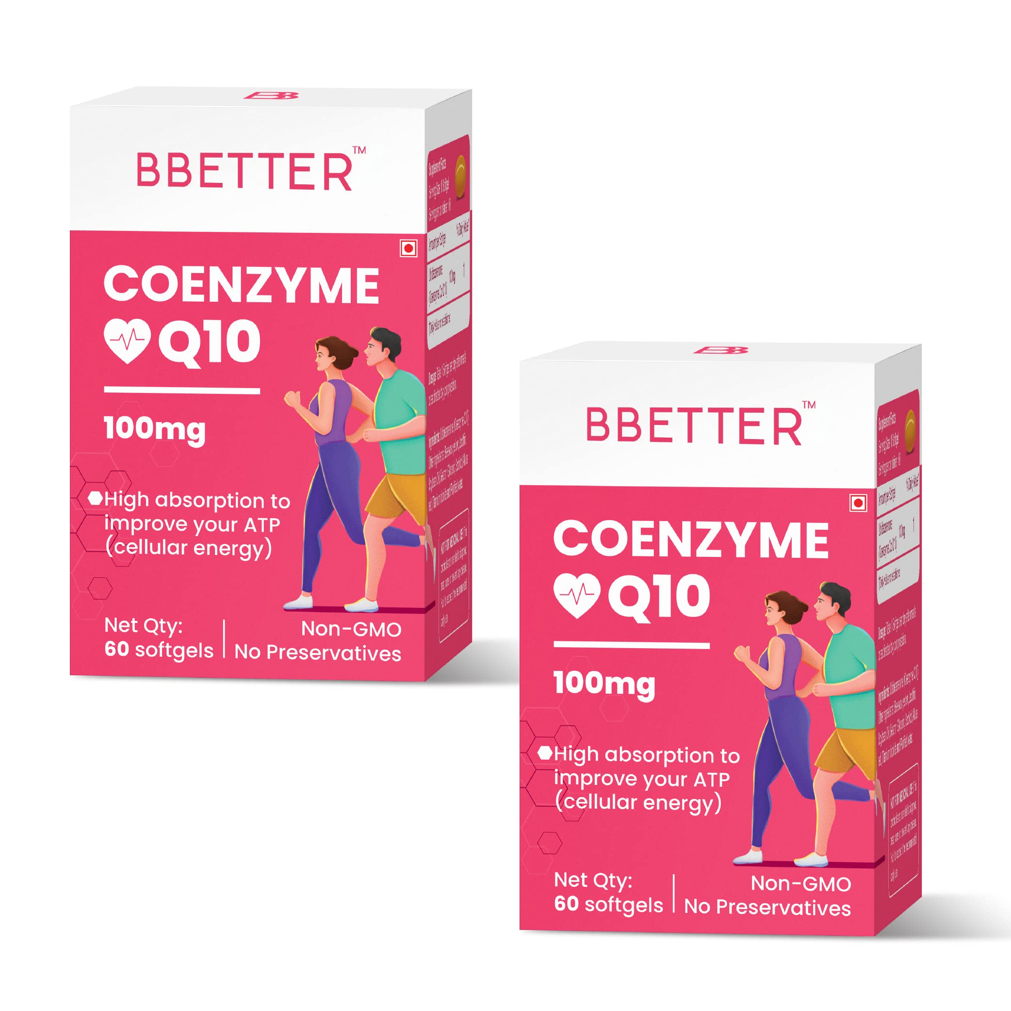 BBETTER Coenzyme Q10 100mg Highest Strength & High Absorption CoQ10 for Heart Health, Vascular Health Energy Levels, and Antioxidant Defense | Promotes Healthy Cellular Function | 120 Capsules