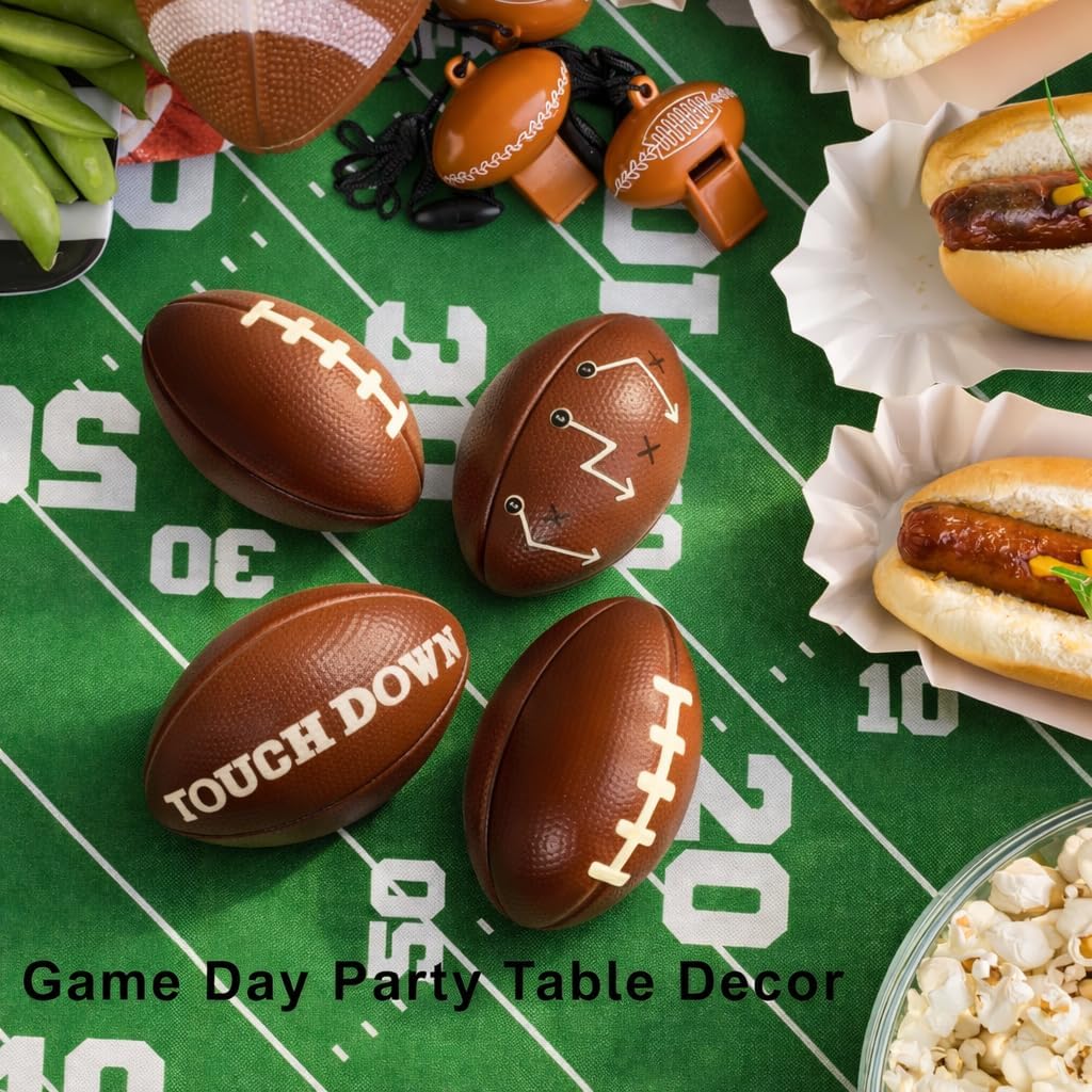 GiftExpress 12 Pack 4 Inch Touchdown Mini Foam Football Stress Balls, Soft Squeeze Sports Balls for Game Day Party Favors, Football Theme Birthday Decorations, Classroom Rewards & Gift Bag Stuffers - Image 2