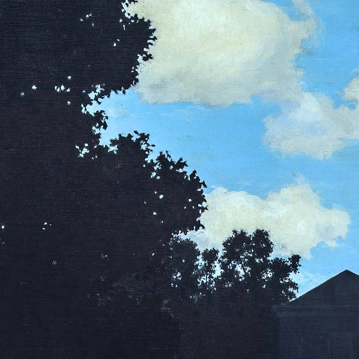 CheQuadro! L'empire des lumières Magritte, grand tableau de haute qualité imprimé sur toile, beaux-arts, encadré prêt à accrocher bsa19-50x70 cm