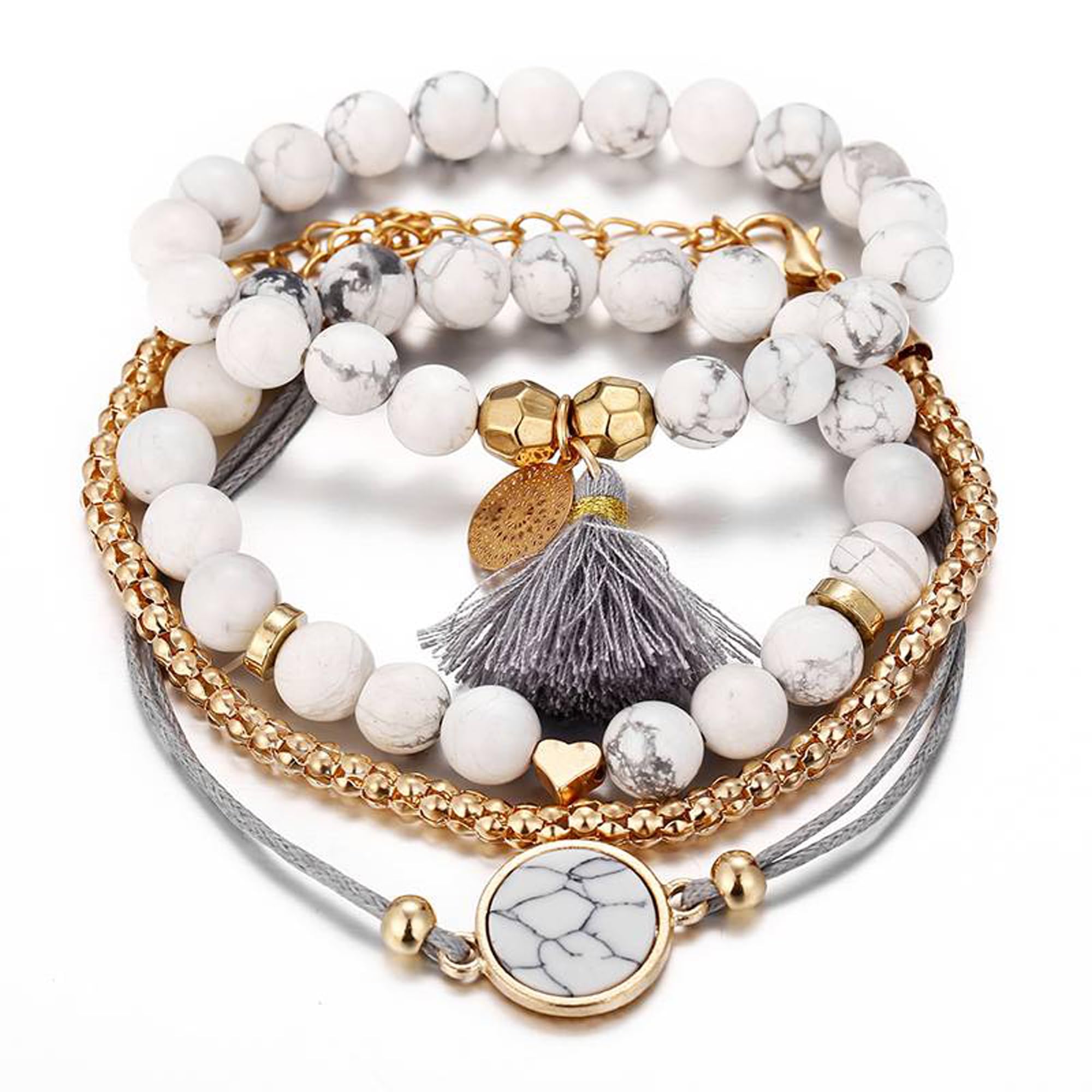 Fashion Frill Bracelet For Women Multi Strand Beaded Bracelet For Women Girls Love Gifts Womens Jewellery (B0CNGQ6B4Z) Amazon Price History, Amazon Price Tracker