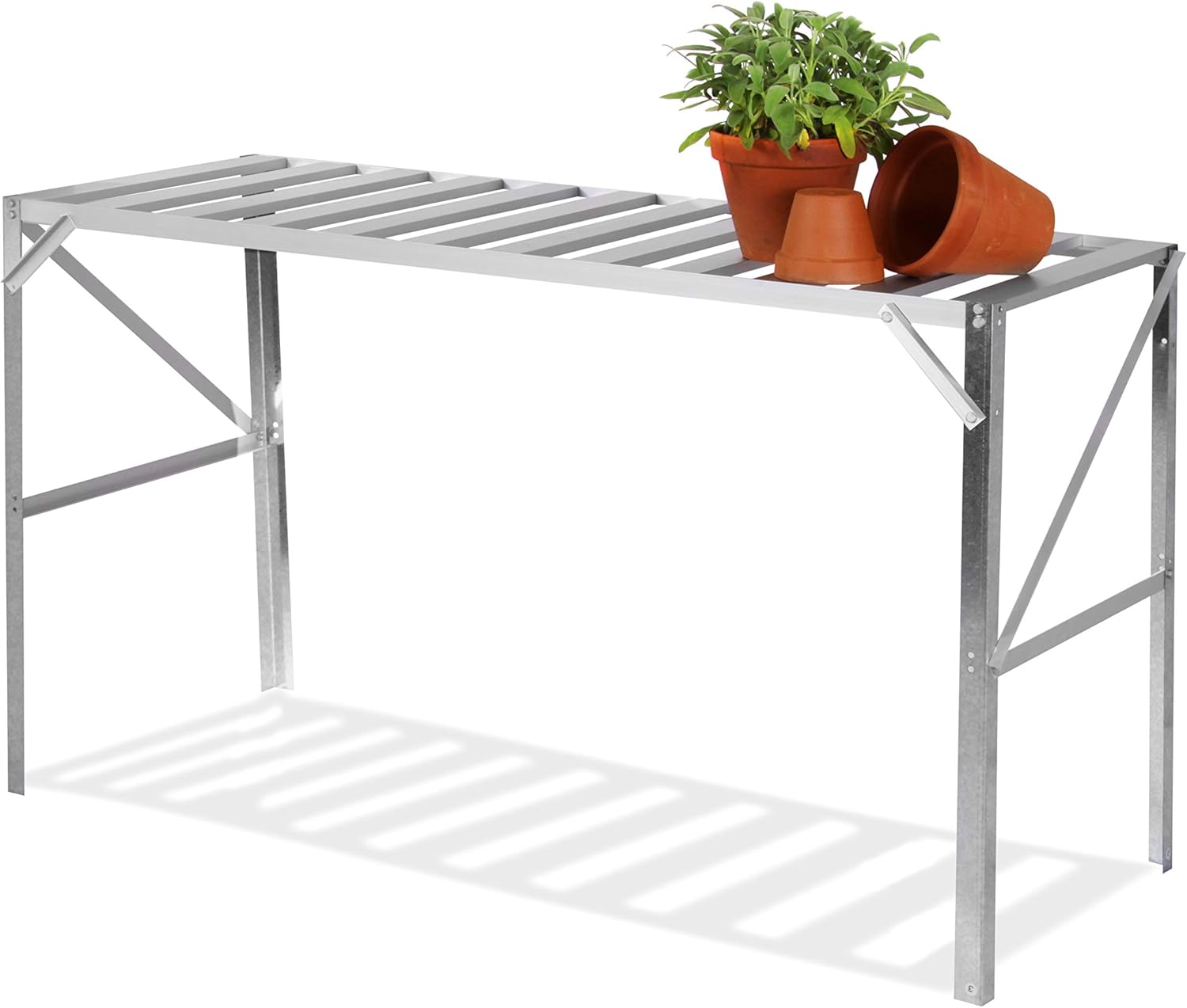 Lacewing 4' 1" Traditional 1 Tier Greenhouse Staging Silver (1