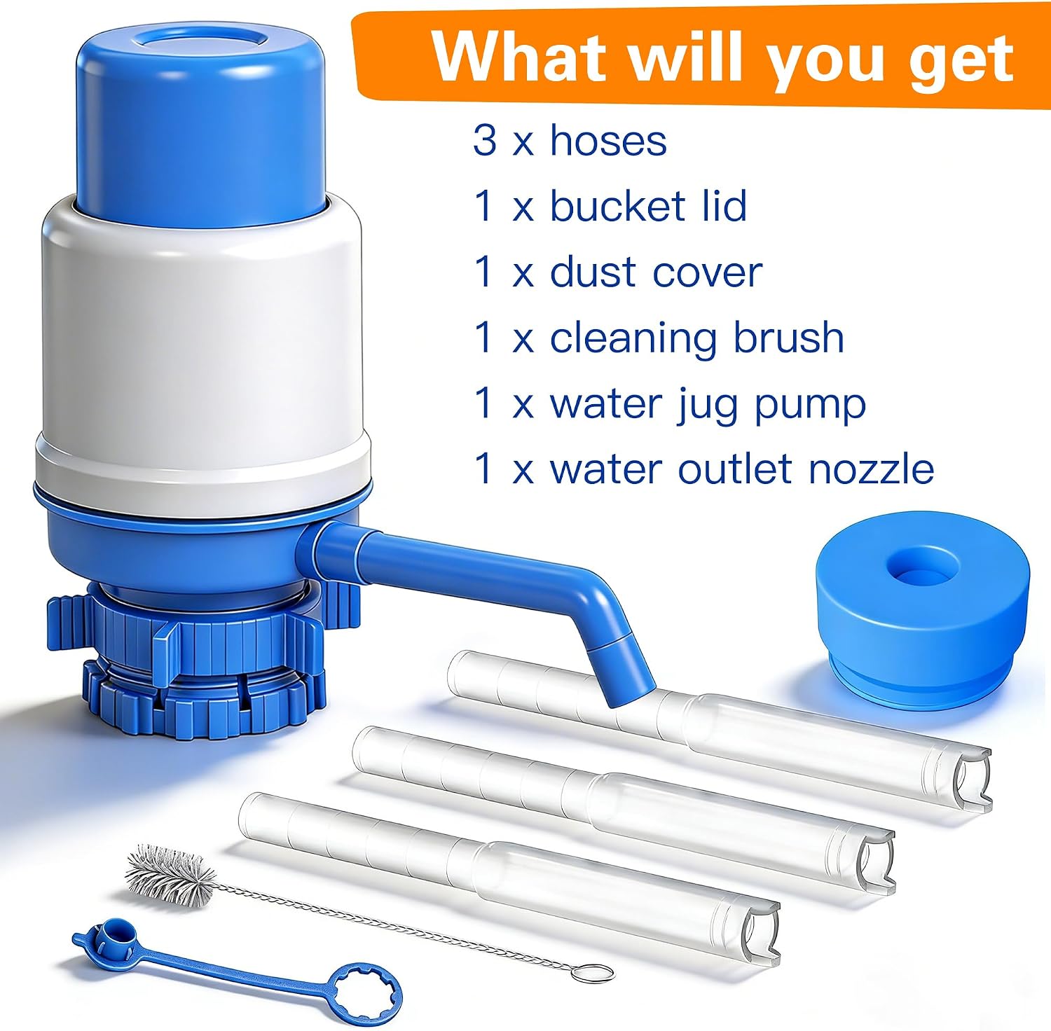 Gofriipai Water Pump for 5 Gallon Water Jug, Manual Water Dispenser Pump