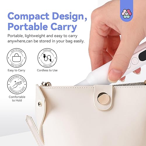 Miniatura 7 de SAVILAND Kit de taladro eléctrico para uñas 2024, impecable, blanco, Efile Pro, portátil con 12 brocas básicas para uñas, eliminación más rápida,