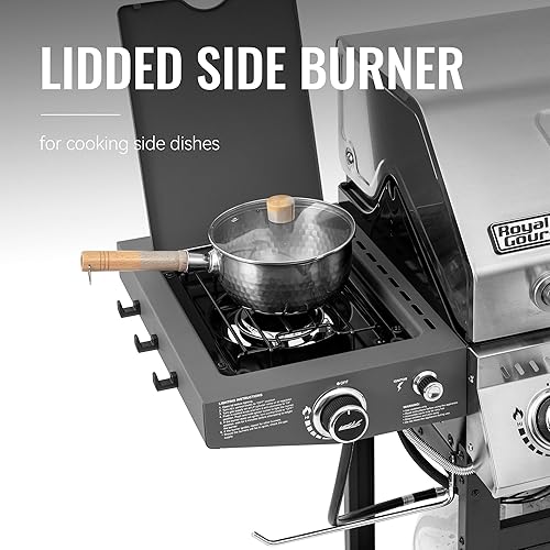 Miniatura 7 de Royal Gourmet GA5406TS - Parrilla de gas propano de 5 quemadores con quemador lateral y quemador de sellado, parrilla de barbacoa de gas estilo