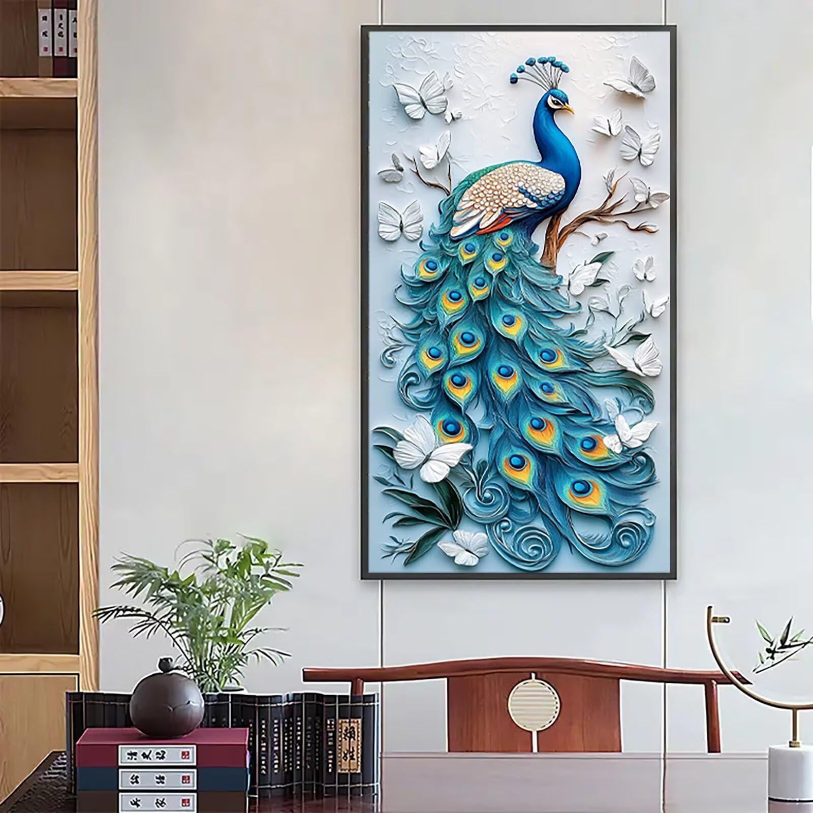 Malarstwo diamentowe, paw, czworokątne kamienie, dla dziewczynek, 8 lat, zestaw do majsterkowania, mozaika 5D, dla dorosłych, do dekoracji domu, 70 x 140 cm, C5-319