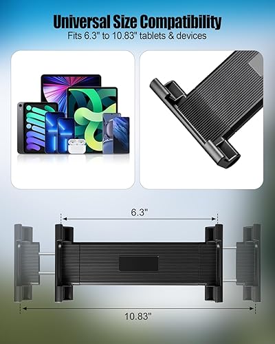 Miniatura 4 de Tablet Mount with Suction Base, 360 Swivel Holder Fits for 6-11In iPad Samsung Tablets, Universal Aluminum Stand for Vehicle Boat Dashboard Wall Desk