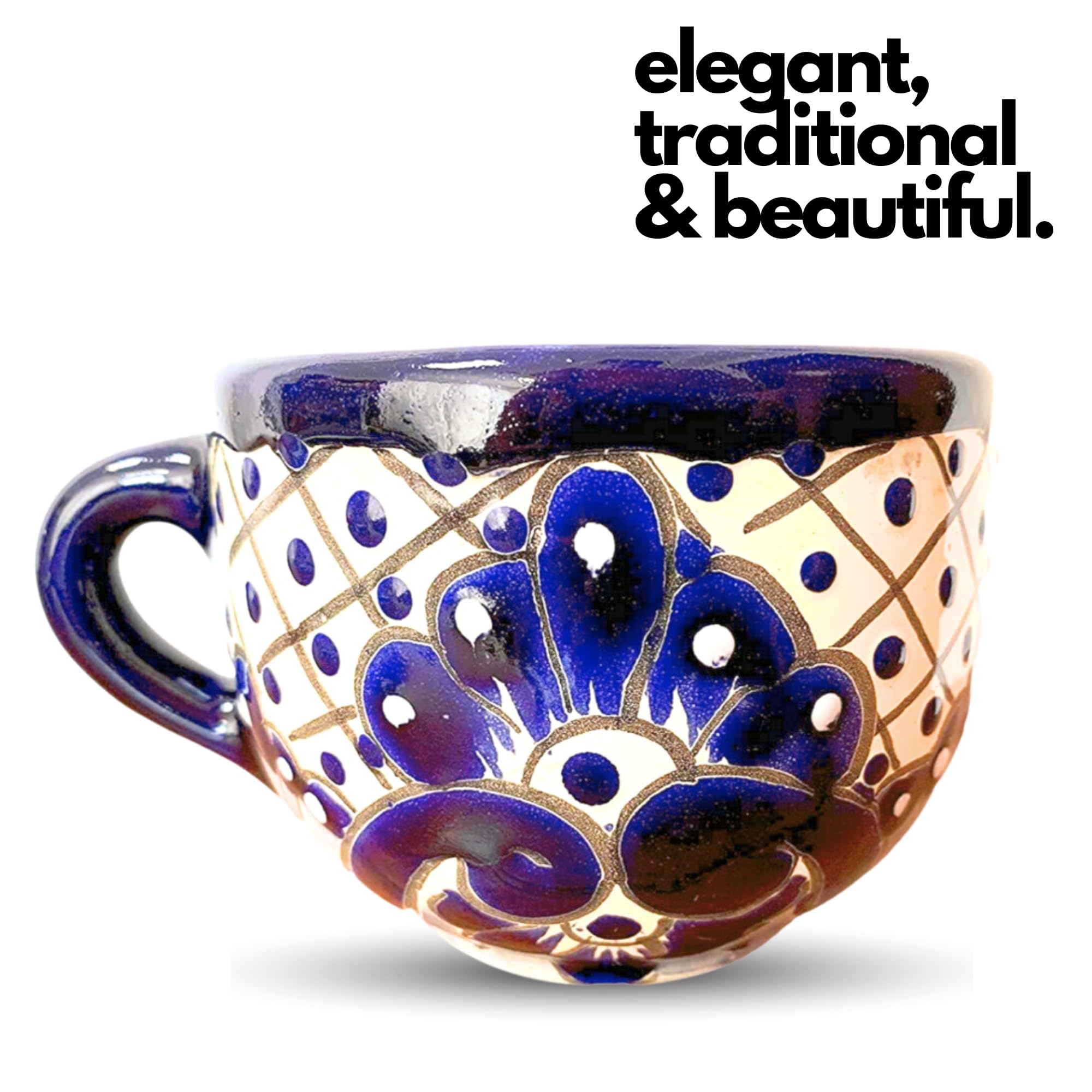 Amazon.com | Casa Fiesta Designs Wide Mug Blue and White, Hand Painted  Mexican Pottery Coffee Mug, Tea Cup for Office and Home, Dishwasher and  Microwave Safe, 16 Ounces, Taza Mexicana - Taza