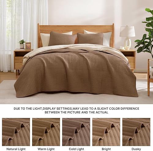 Miniatura 156 de WRENSONGE - Juego de edredón blanco tamaño queen de 3 piezas, colcha ligera para todas las estaciones del verano, juego de ropa de cama suave con 2