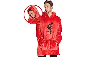 Liverpool FC Oversized Hoodie Blanket with Sherpa Fleece