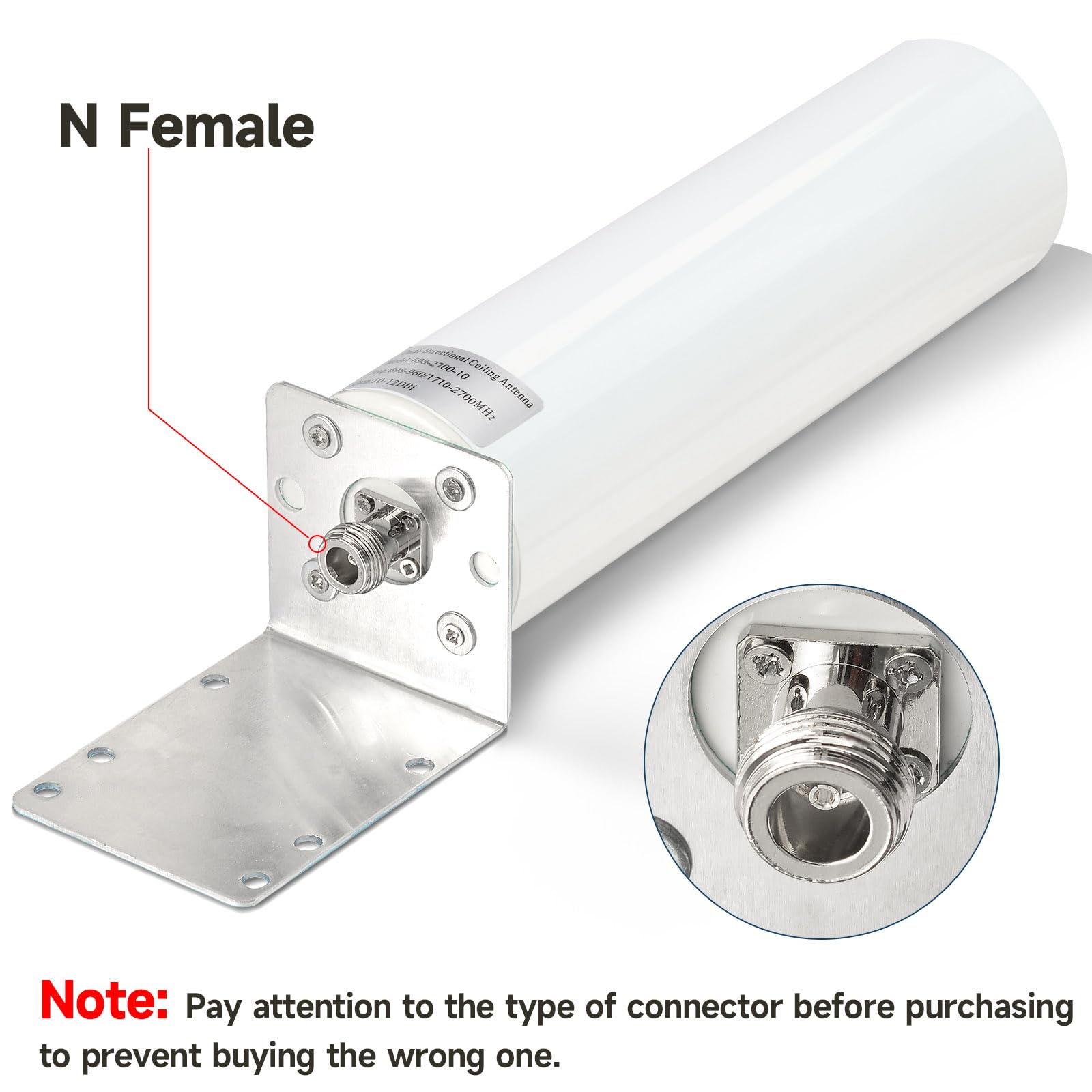 Superbat Antenna 4G Esterna 698-2700MHz 12DBi Omnidirezionale Antenna a Barile Esterna Connettore N Femmina Per 4G LTE Segnale Booster Router Casa Ufficio Veicolo Segnale Booster