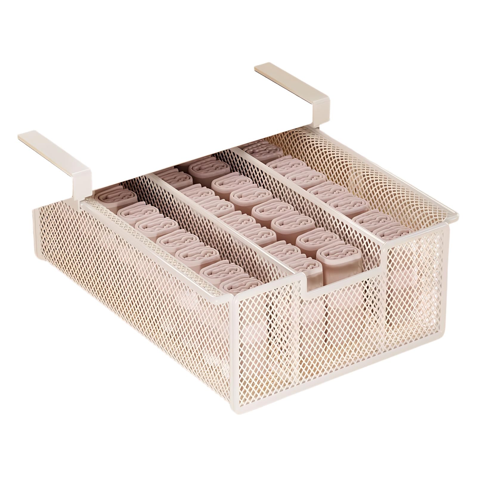 Qusinfc Wall Mount Metal Storage Bin Divider Large Capacity Organization Tool Cabinet Planner Basket