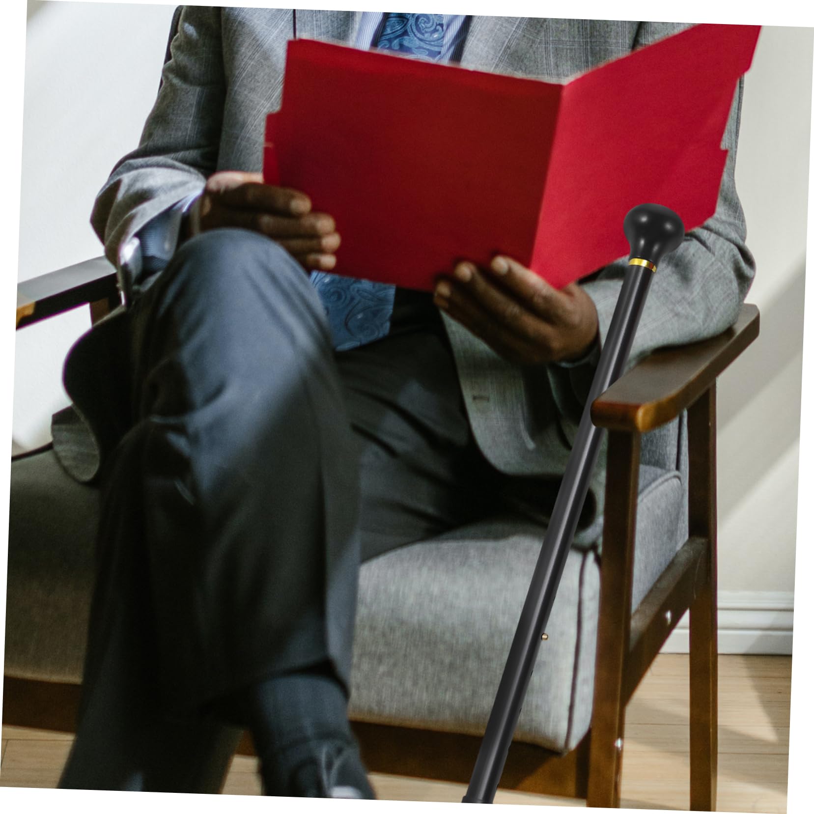 PACKOVE Poignée de Canne en Bois Massif Ergonomique et Confortable, Accessoire de Canne Élégant pour Hommes et Femmes, Poignée de Rechange Stylée pour Utilisation Extérieure