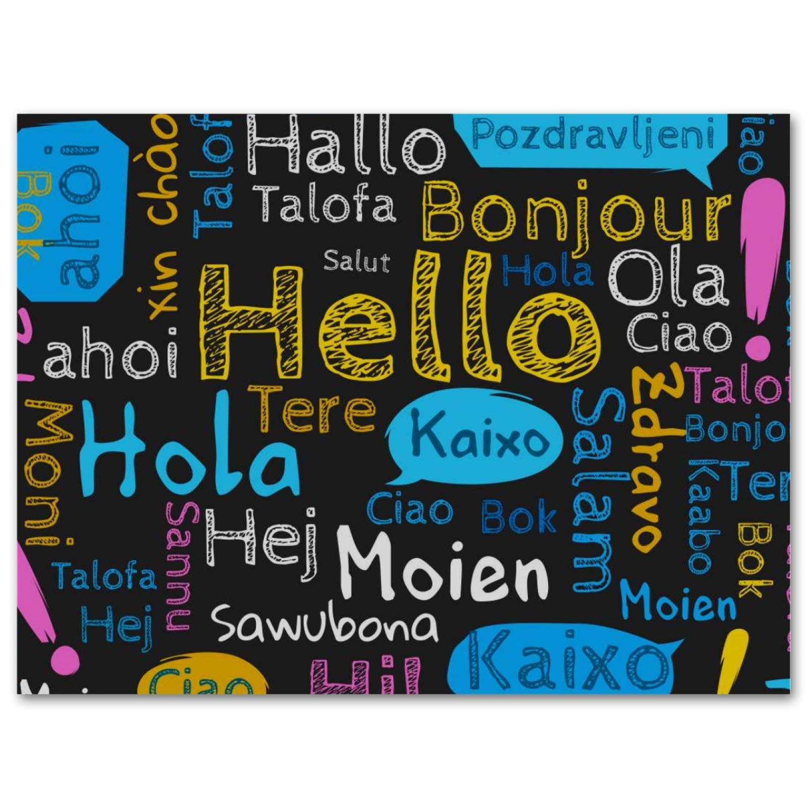 MAPOLO Hello Different Languages Poster Decorative Painting Canvas Art Poster Wall Art Picture Print Modern Gallery Family Bedroom Home Decor Posters