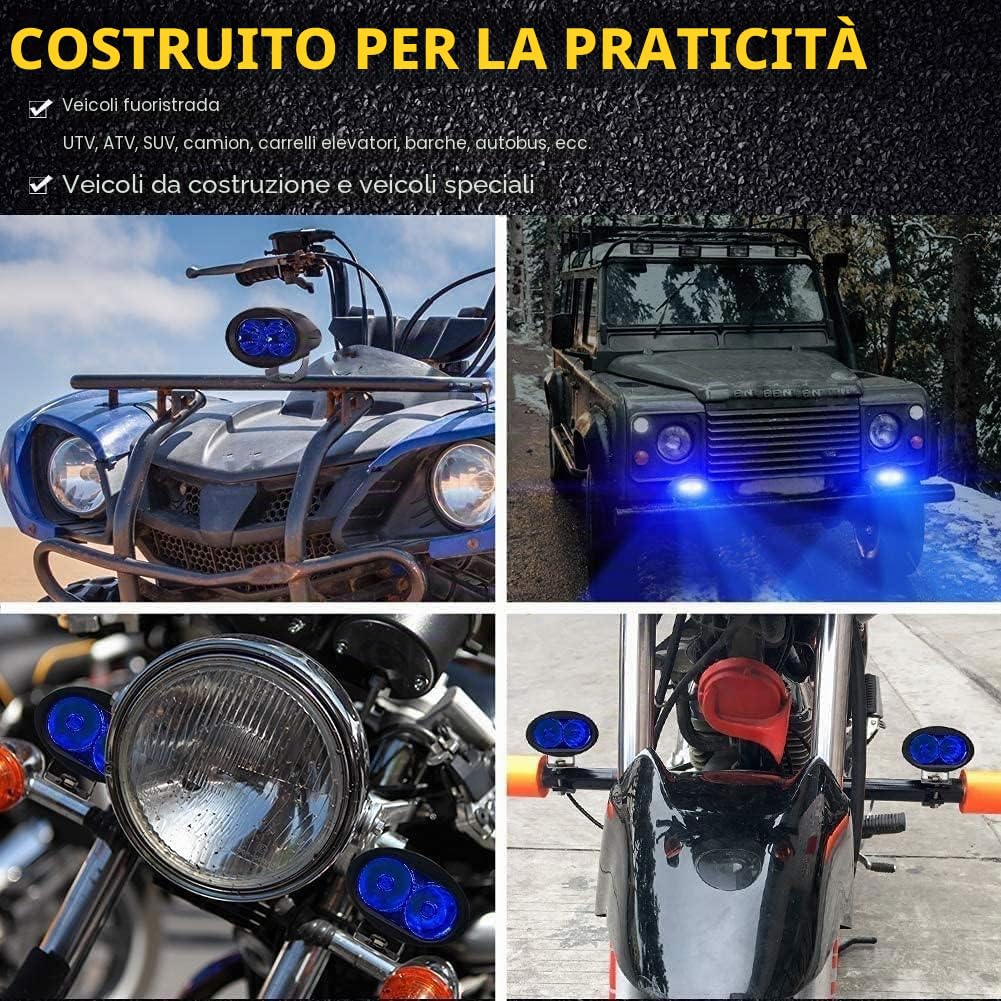 4PCS 20W Luce Blu di Sicurezza per Carrelli Elevatori,12V 24V Spia Lampada Magazzino per la Luce del Lavoro del Trattore del Camion Offroad LED