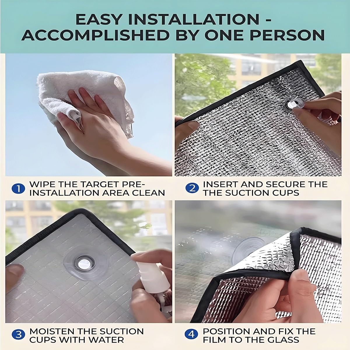 Película de protección solar, tipo ventosa aislante del calor, película de privacidad totalmente opaca con protección UV para uso doméstico estándar
