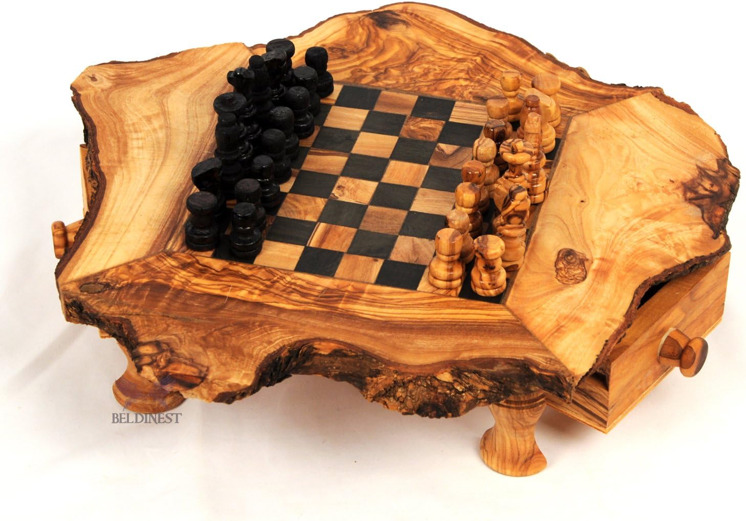live Wood Rustic Chess Se,t Handmade Chess Board Set, Chess Set Game