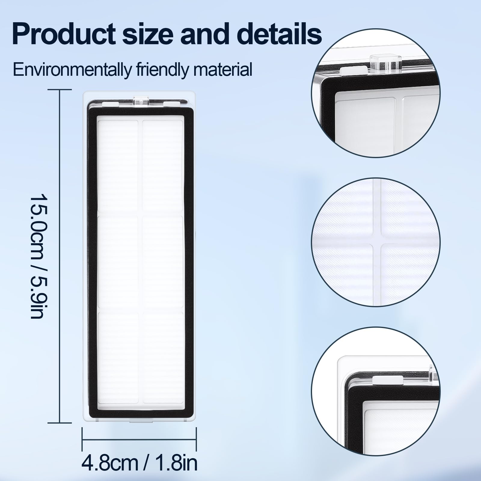 6 sztuk zapasowych filtrów HEPA do Xiaomi X20+/X10+/H40/S40C, do Dreame L10s Ultra/L10 Ultra/L10 Prime / L10s PRO Gen 2/S10/S10 PRO/S20/S20 PRO/D10 Plus Gen2/D20 Pro Plus akcesoria do odkurzaczy