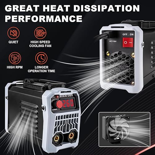 Miniatura 6 de BetyBedy Mini soldador de palo, máquina de soldadura portátil, máquina de soldadura MMA-300Amp de 110 V con arranque en caliente, fuerza de arco,