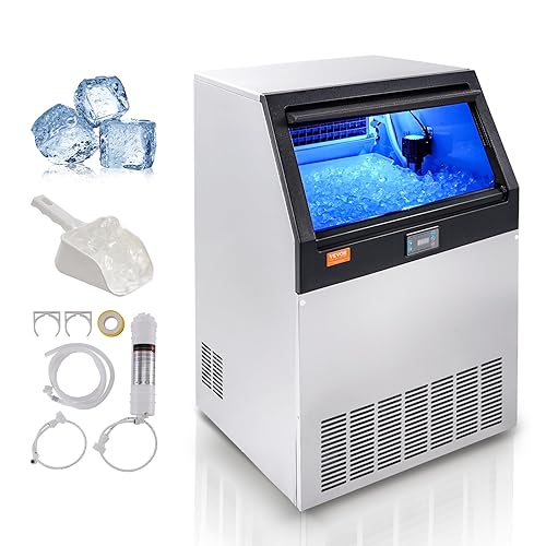 Miniatura 11 de VEVOR Máquina comercial para hacer hielo, máquina de hielo aprobada por ETL de 440 libras/24 horas, máquina de hielo debajo del mostrador