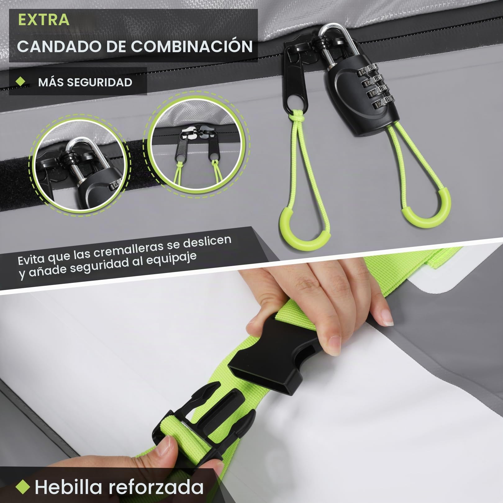 Sailnovo Cofre de Techo 580 L/20 cúbicos, Impermeable Bolsa de Techo, con 6 Ganchos con Alfombrilla Antideslizante Cerrar para Puerta, Apto para Coches sin Portaequipajes(Gris-Verde)