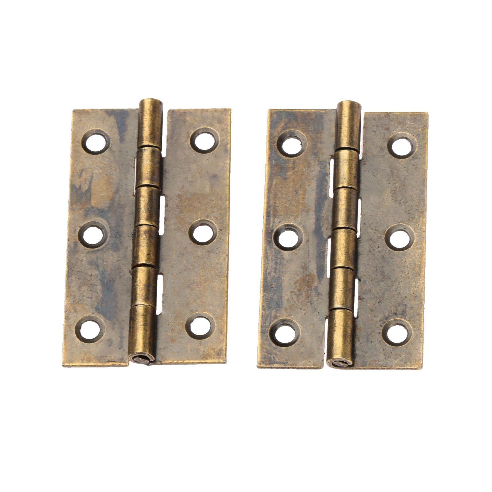 Dophee Bronze 2Pcs Hinges 1.97"X1.10" Retro Style Antique Stainless Steel Decorative Hinges For Wooden Jewelry Box Case