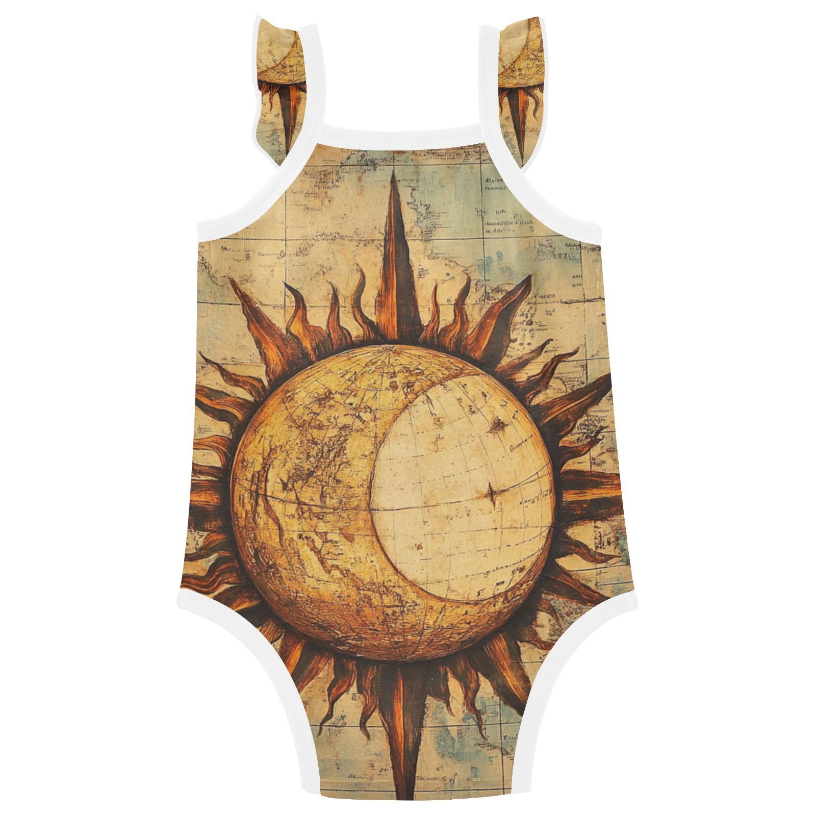 Baby Cotton Infant Bodyshirts Soft Comfort Baby Girl Undershirts 3M Bohemian Retro Moon and Sun