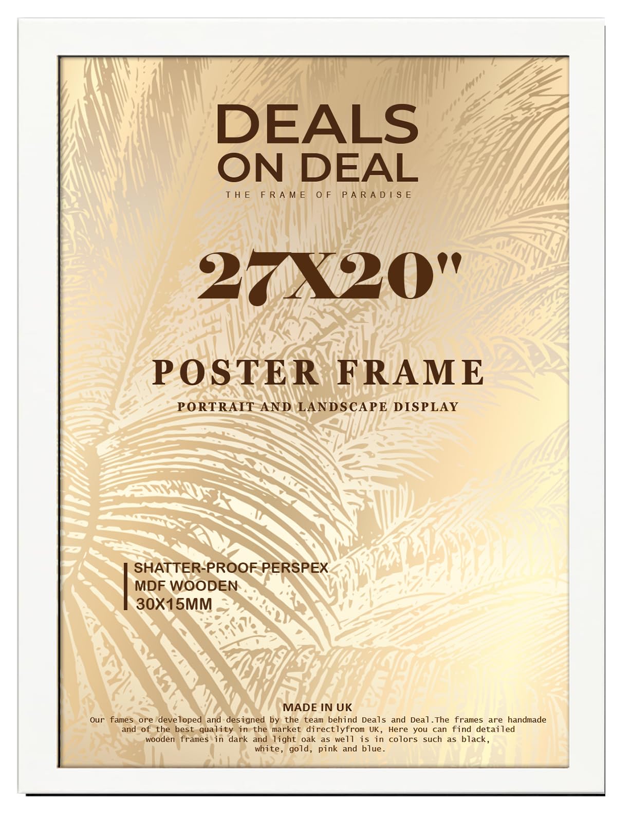 DEALS ON DEAL® Poster Frame 27x20 in Photo Picture Frame Jigsaw Puzzle | Mdf Wooden 27 x 20 in | for Home Office Livingroom-White