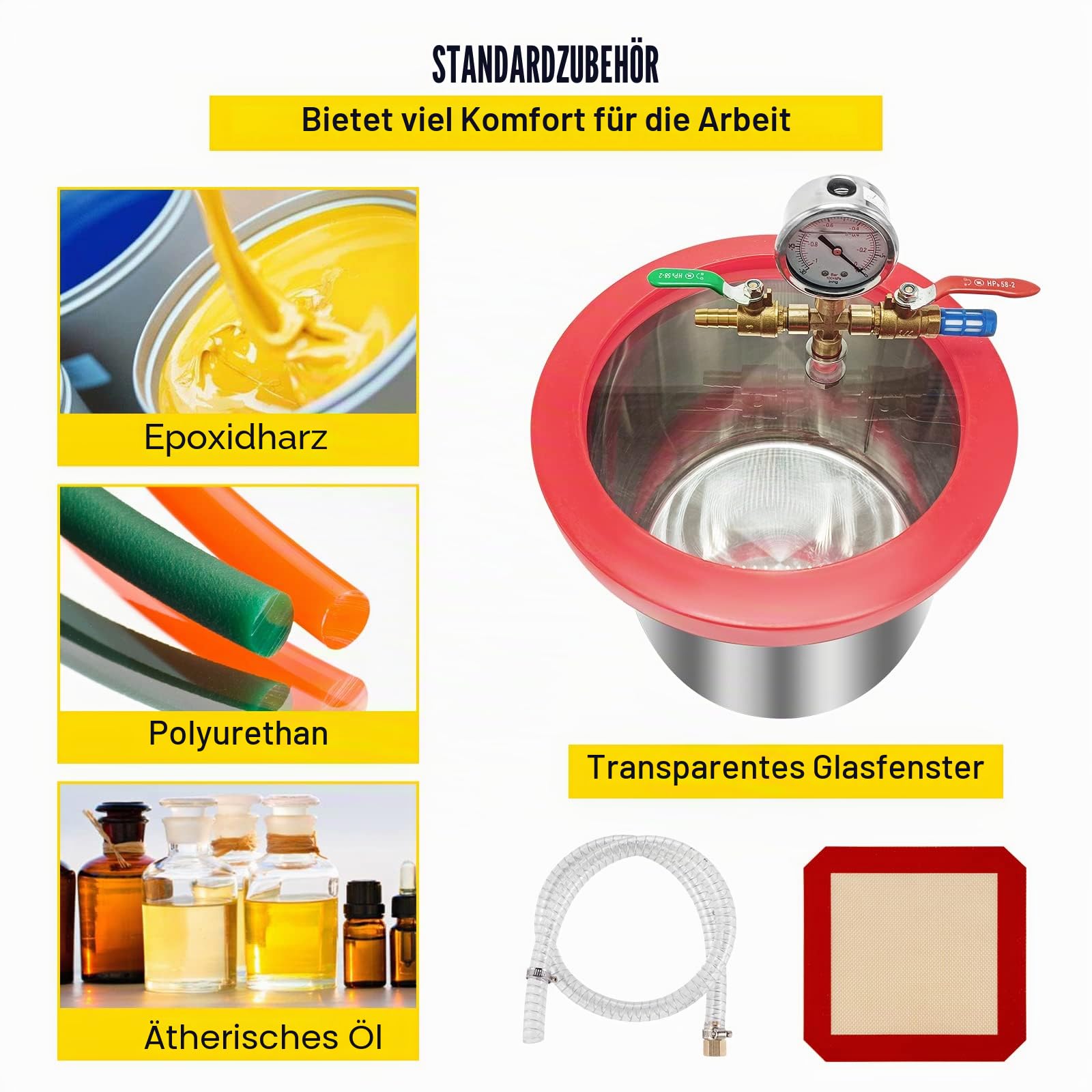 Mophorn 3CFM Vakuumpumpe des Kühlmittels 3 Gallonen Kit HLK-Pumpe Vakuumpumpe für Kühlmittelentleerung 220 V / 50 Hz