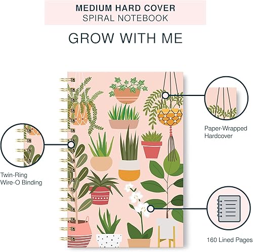 Miniatura 4 de Studio Oh! Medium Spiral Notebook 5.75" x 8.75", Cute Cover Daily Planner, Hardcover Journal Notepad, 160 Page Lined Paper, 100 GSM Paper Weight,