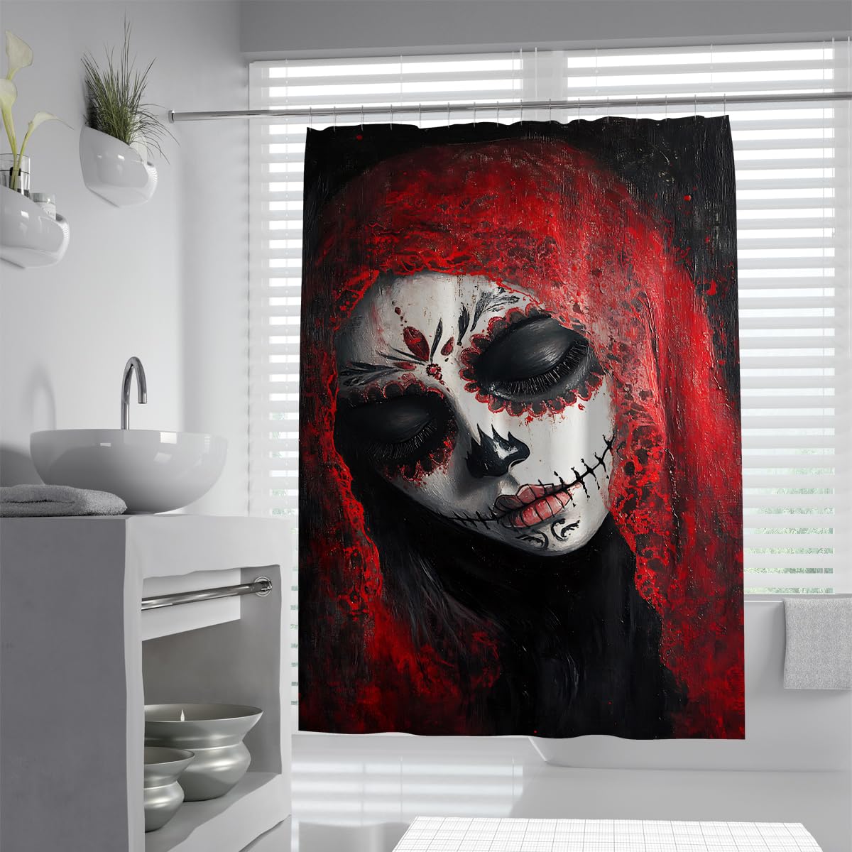 Tende Doccia Sposa Cremisi Messicana Day of The Dead 200x200cm