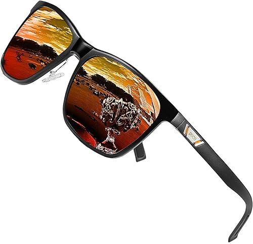 DUCO Gafas de sol polarizadas para hombre, protección UV, marco rectangular retro, para conducir, pesca, 100% bloqueo UV, 3029H