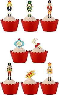 54 Stand Up Christmas Nutcracker Soldier Themed Edible Wafer Paper Cake Toppers Decorations