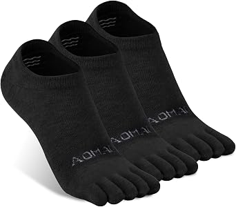 No Show Toe Socks for Men & Women, Athletic Running Coolmax 5-Finger Ankle Socks Low Cut, Soft & Moisture-Wicking