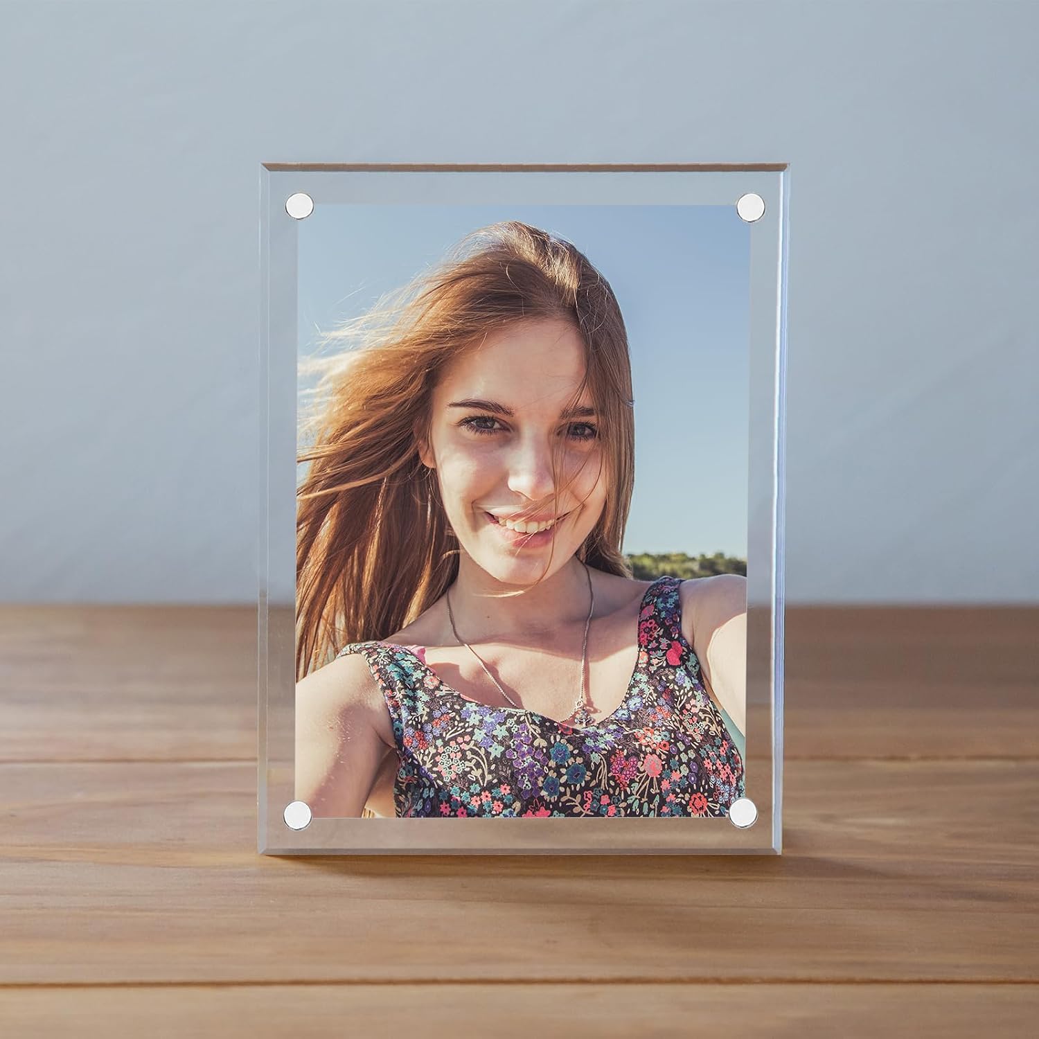 PATIKIL 3.5 x 5 Inch Acrylic Fridge Magnetic Frame, 5Pcs Mini Picture Frames Double Sided Photo Frame for Fujifilm Refrigerator, Clear