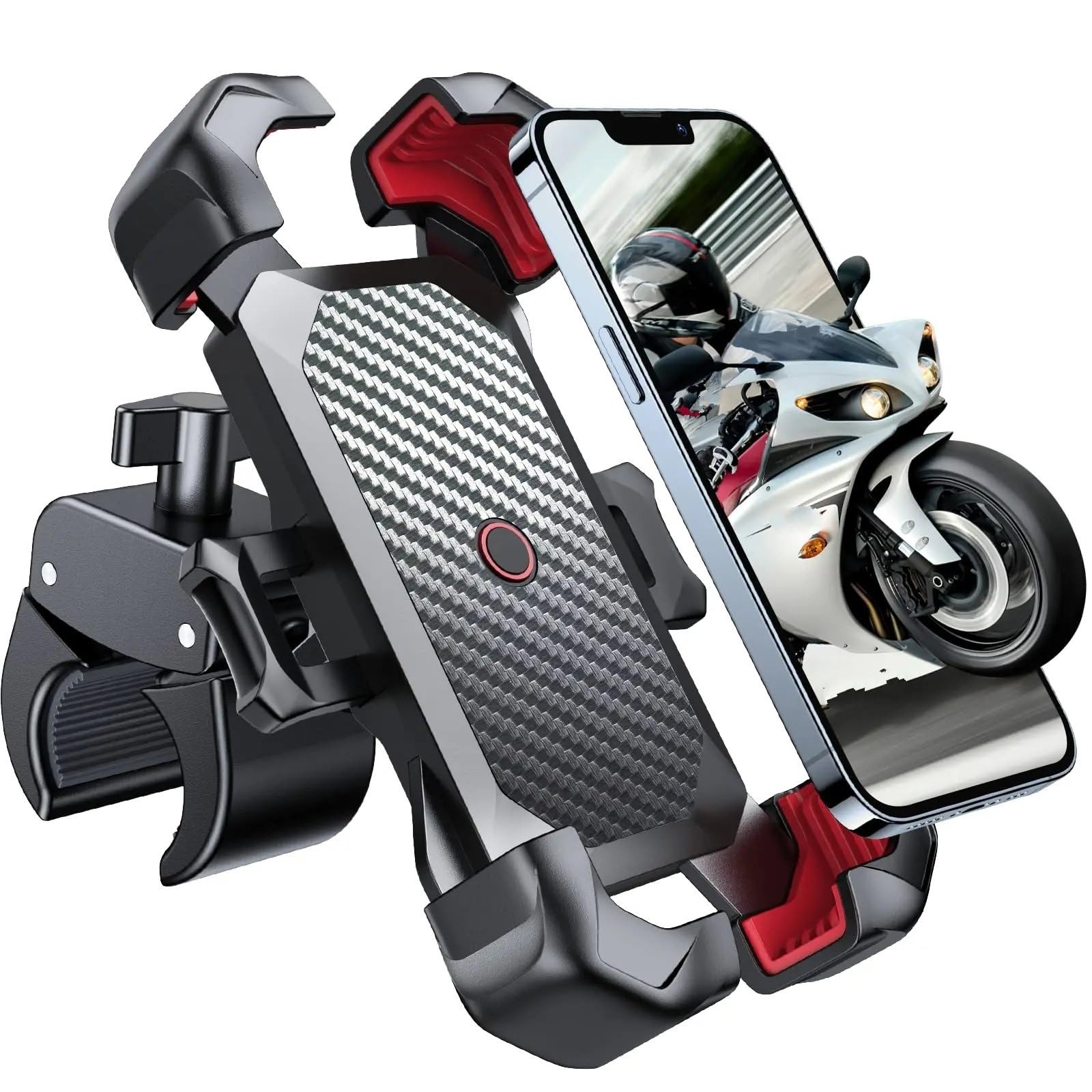 Supporto Cellulare Moto Supporto Per Telefono Per Bici Vista A 360° Per Per Moto Per Cellulare 4,7-7 Pollici Clip Per GPS Staffa Antiurto
