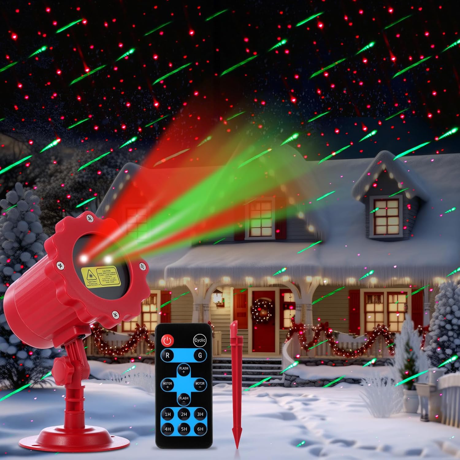 Treela Christmas Laser Light Projector Colorful Outdoor
