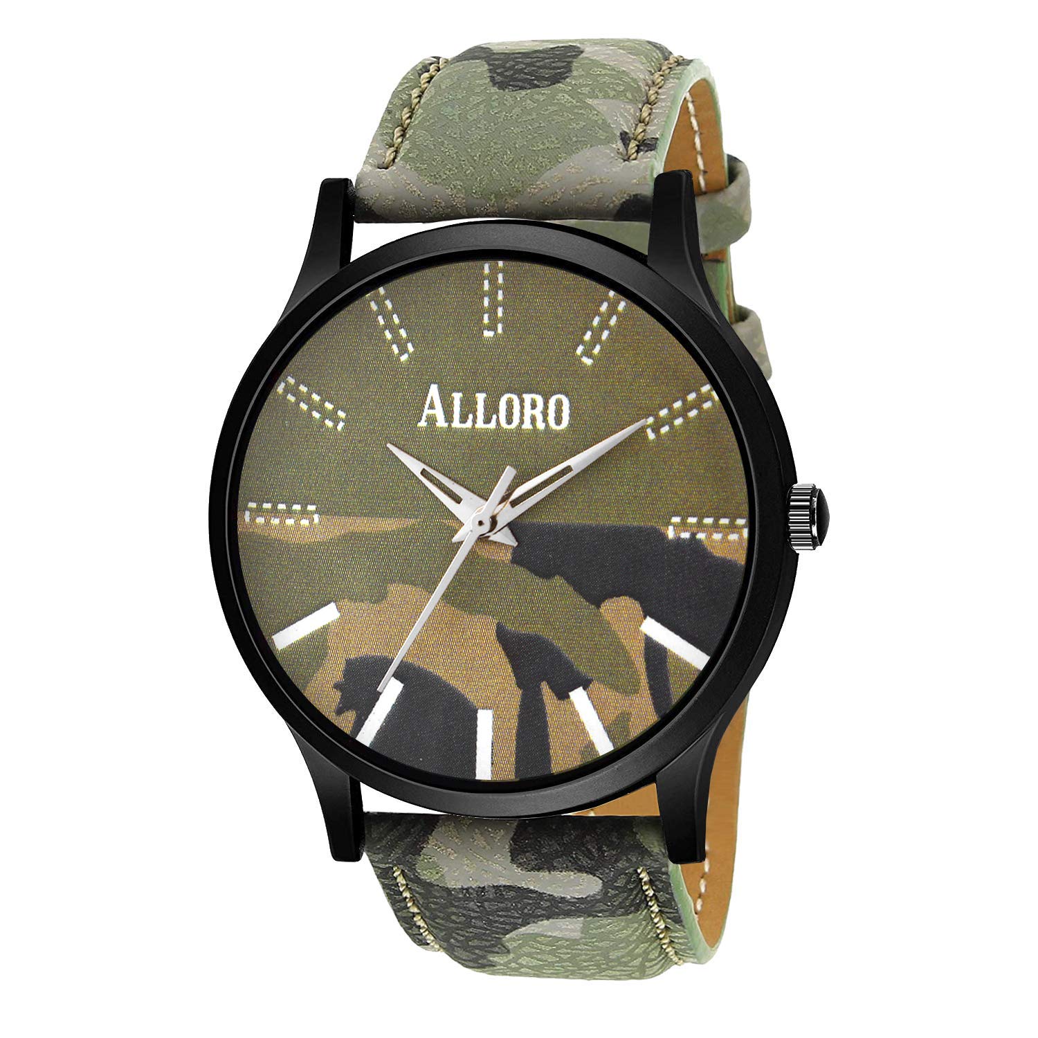 Alloro Analog Army Dial Mens and Boys Watches | Leather Strap | Quartz Display (B08VGHKDN1) Amazon Price History, Amazon Price Tracker