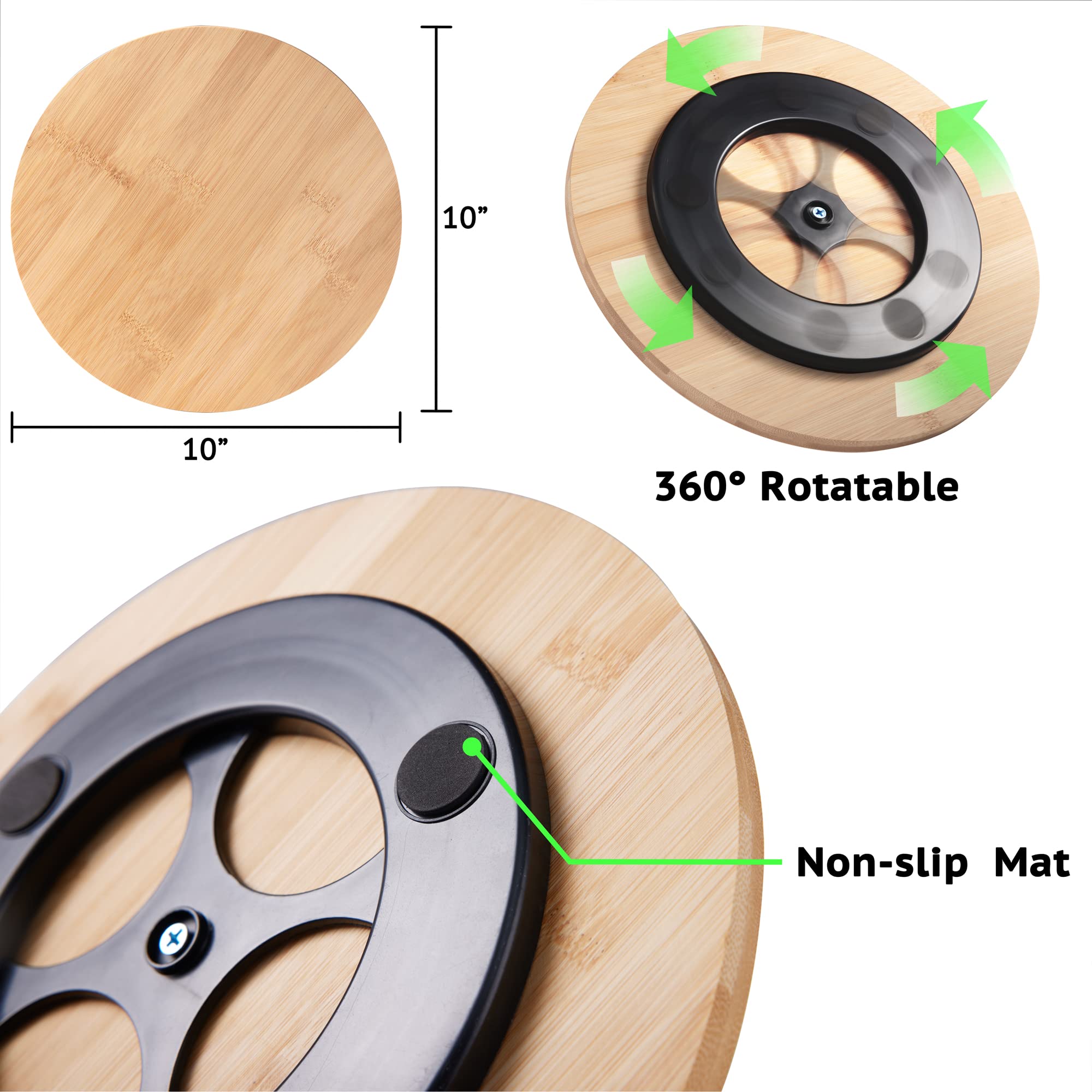 Snapklik.com : Oridom 10 Inch Bamboo Lazy Susan Organizer Turntable For Kitchen Cabinet Table ...