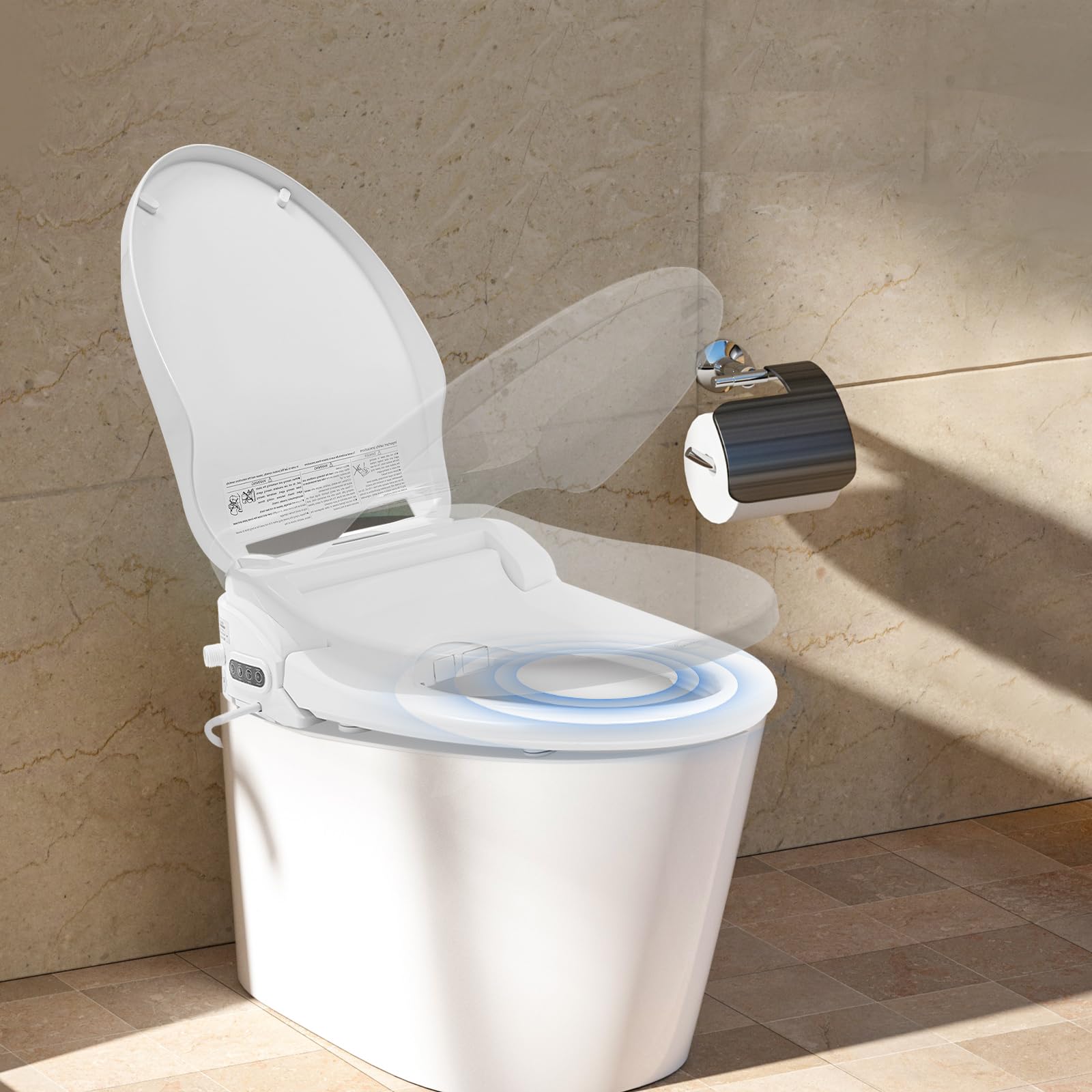 Smart Bidet, podgrzewana deska sedesowa z dyszą, siedziska bidetowe WC, podgrzewane siedzisko 32℃-48℃, elektryczna toaleta prysznicowa WC Popodusche