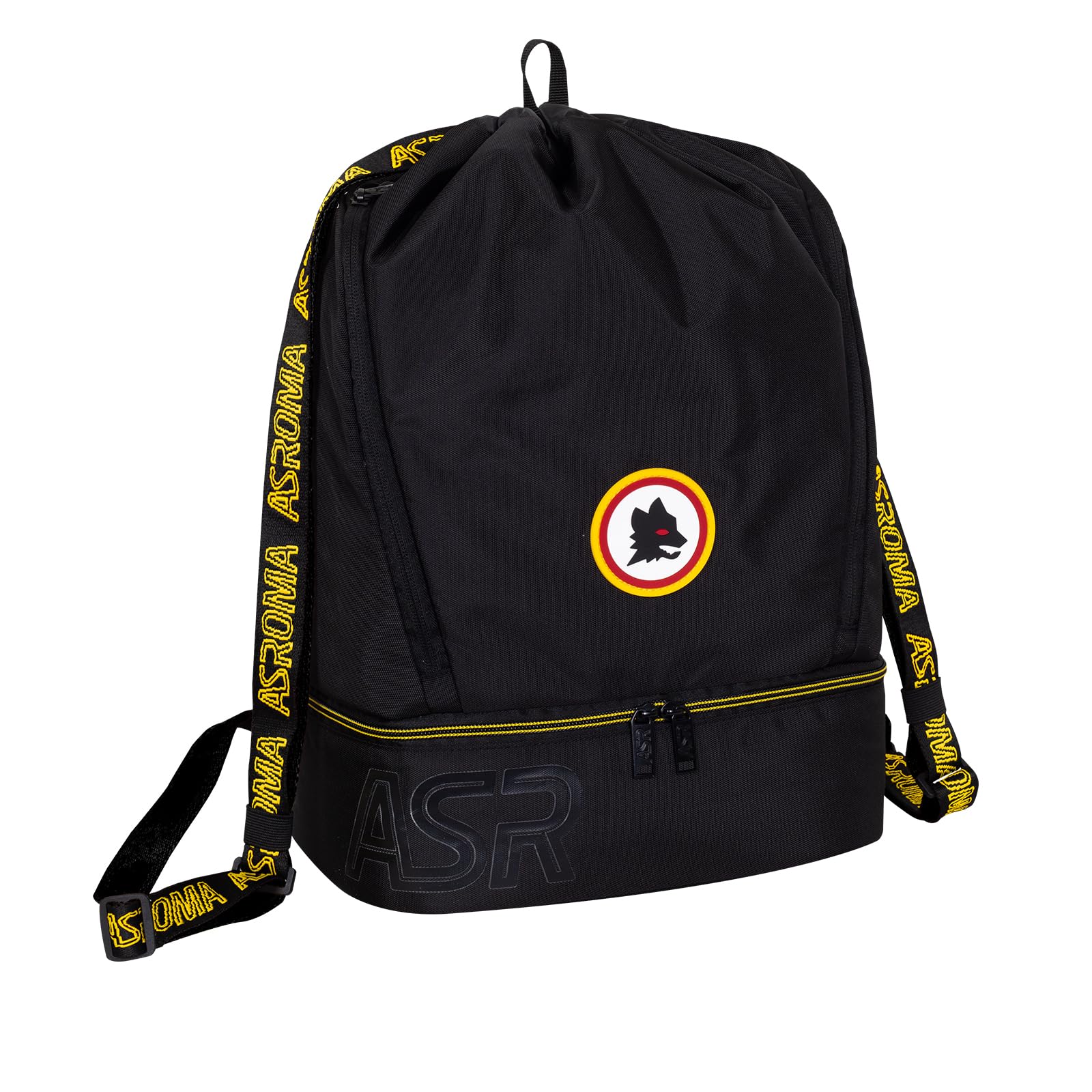 Seven Borsa da palestra AS ROMA per ragazzi, Fondo rigido portascarpe, Spallacci in nastro, Bambino, Ragazzo, Calcio, Prodotto ufficiale, Idea regalo