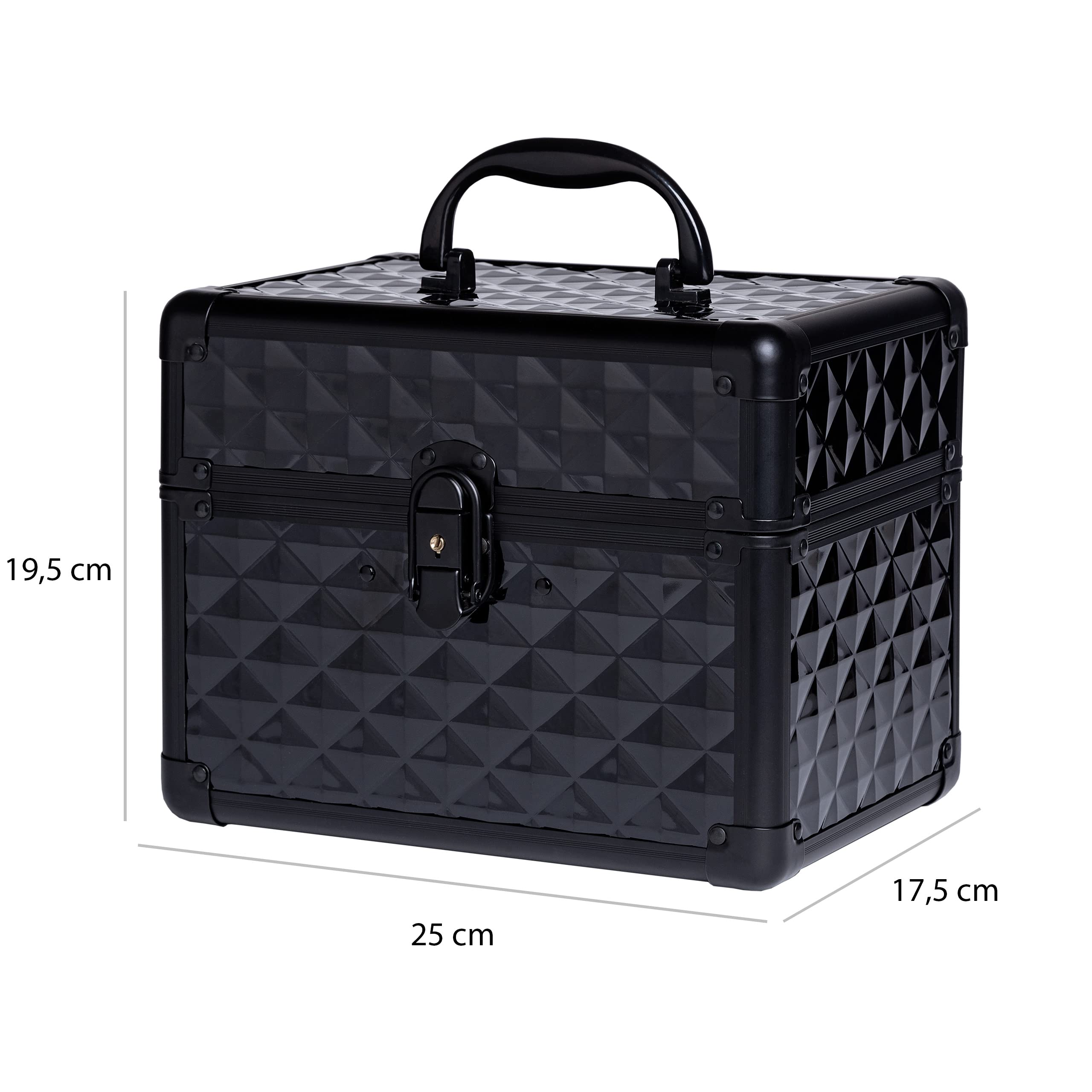 NÉONAIL Nail Art Cosmetic Case Small, UV Nail Polish & Accessory Organizer, Black, 25 x 17.5 x 19.5 cm, 2.5 kg Capacity - Image 3