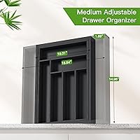 Vista 2 de Pipishell - Organizador de Cajones Extensible de Bambú para Soporte de Utensilios, Bandeja de Cubiertos Ajustable, Organizador de Divisores