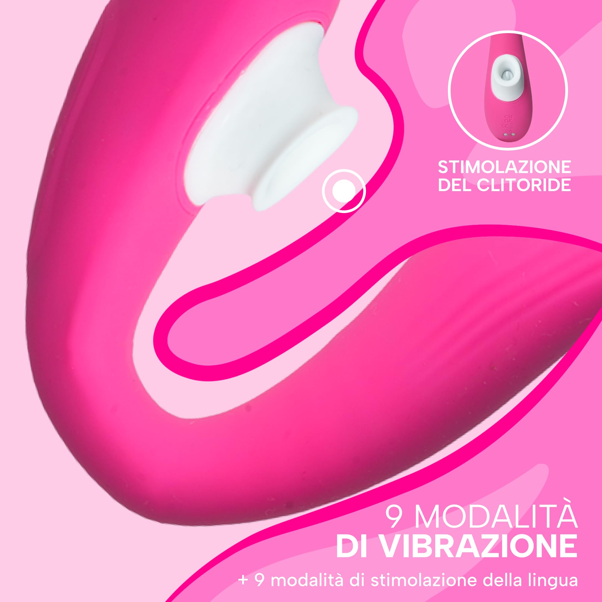 MySecretCase Vibratoreper Donna Punto g Squirting con Lingua Vibrante Clitoride Stimolatore Clitoride Femminile, 9+9 Modalità, Silicone, IPX7, USB, Sexytoysys Donna e Coppia Vibratoriper Donne
