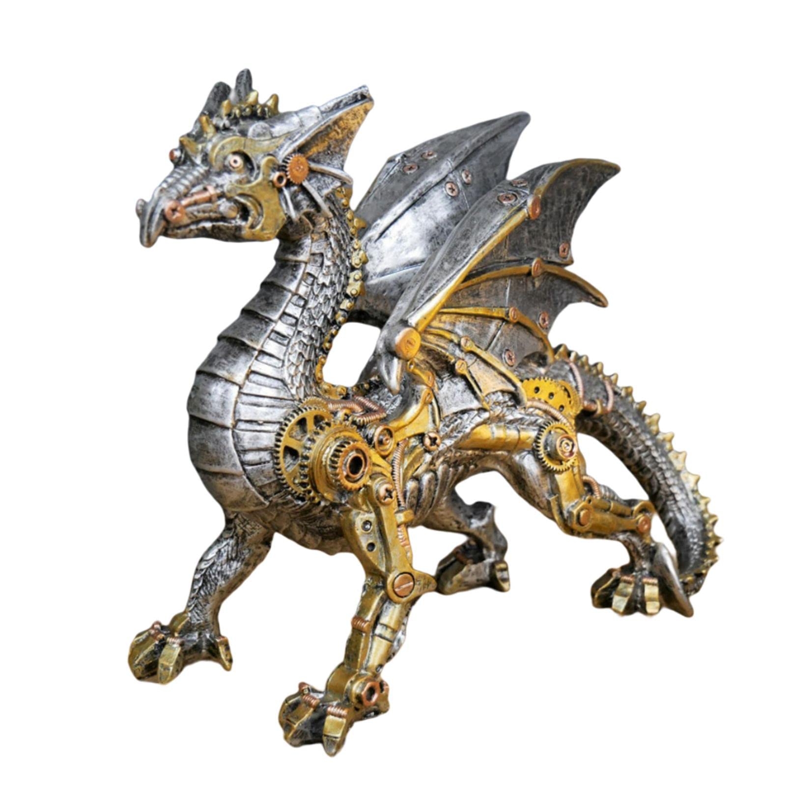   ドラゴンの置物 Amazon.co.jp: 銅像 スチームパンク ドラゴン 置物 メカニカル 7インチ
