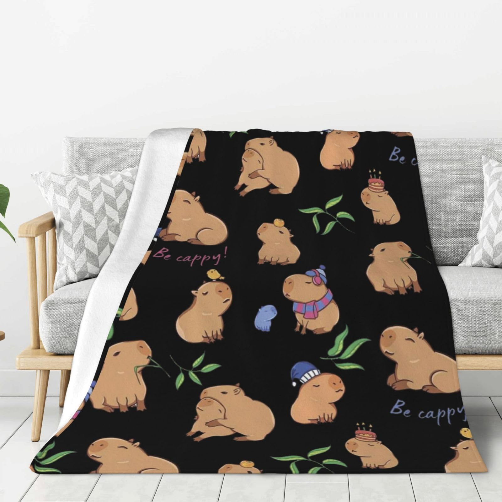 Capybaras - Manta Capybara para regalo de fiesta, manta de felpa para dormitorio, sofá, niños y adultos, para todas las estaciones, 130 x 150 cm
