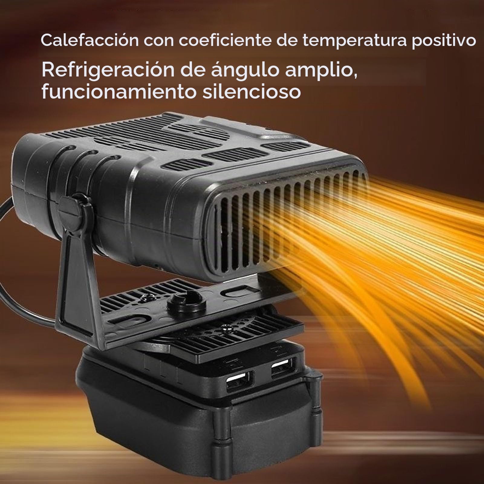 Luocute Calentador DE Espacio Portátil, Ajuste para la Batería DE la Serie Dayi A3 Batería DE 360 ​​grados BLOWER PEQUEÑO CALETOR CON CABLO DE TEMPERATURA USB 2 2 Cable DE 60 Cm, Dirige