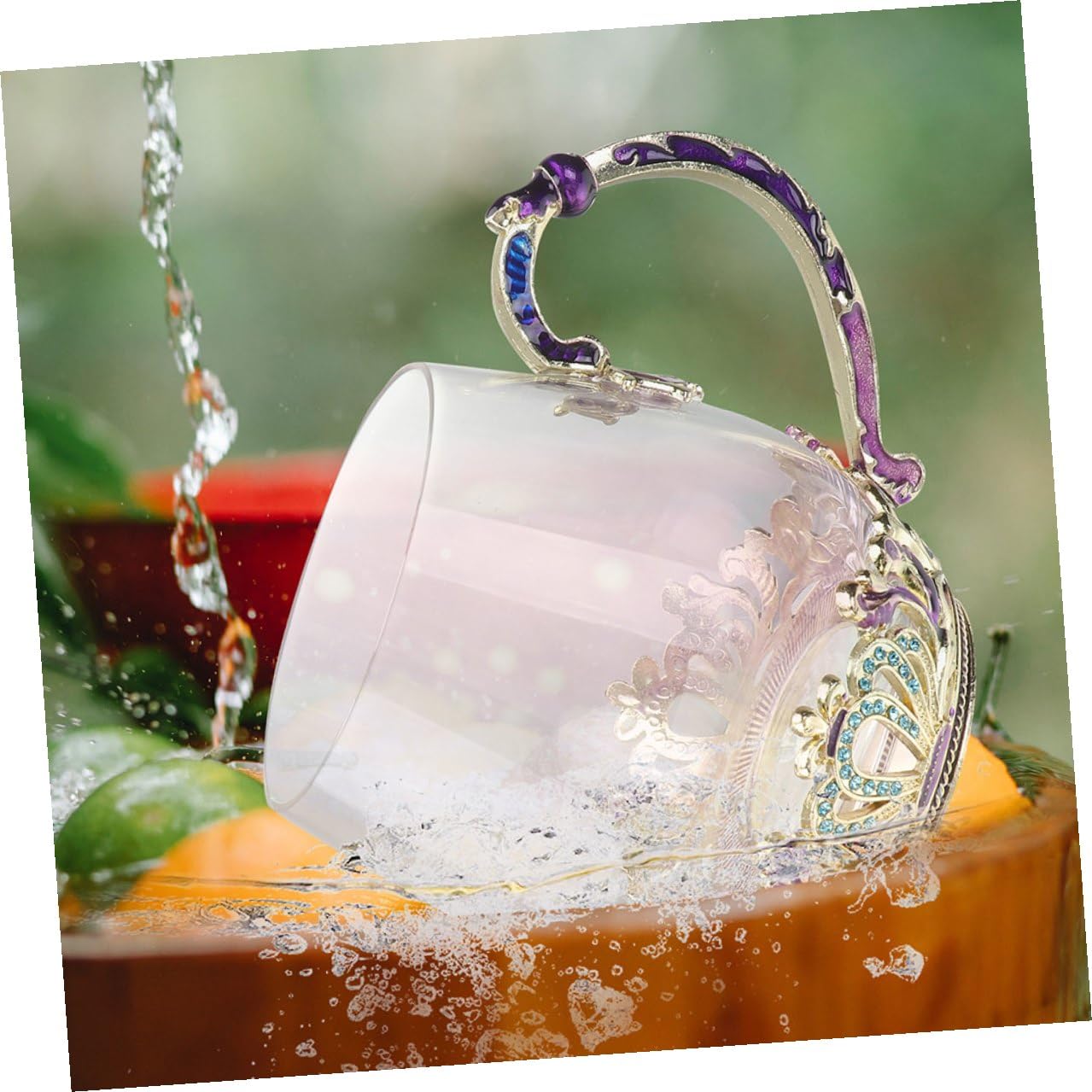 MAGICLULU Taza para Té de Vidrio con Diseño Ergonómico y Resistente al Calor, Incluye Cuchara, Estilo Único, Adecuado para Infusiones y Bebidas Calientes Color Aleatorio