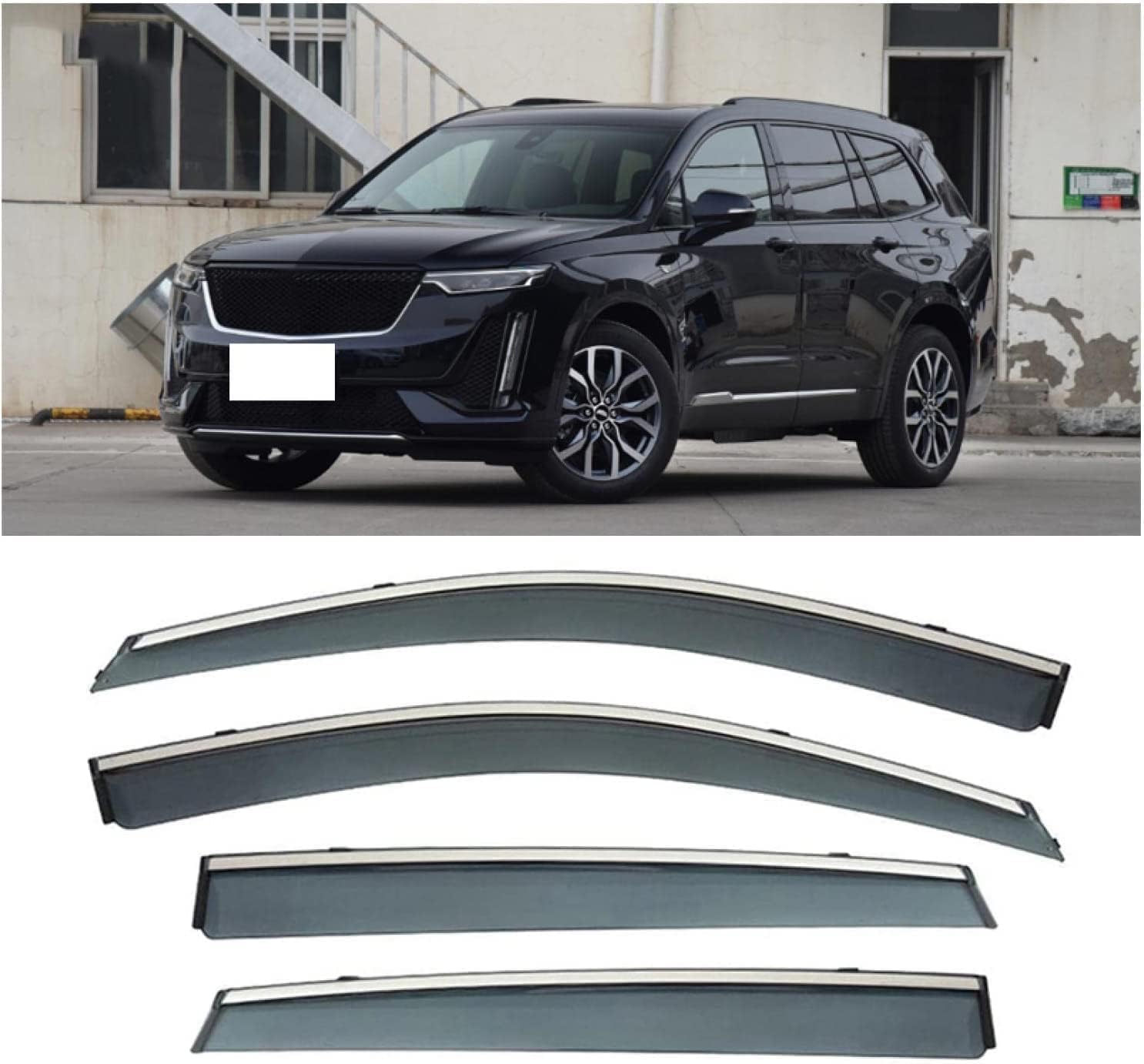 PANXUC Car Wind Deflectors for Cadillac XT6 2019-2022, Side Window Wind Rain Deflector Window Visor Sun Rain Guard Smoke Guards